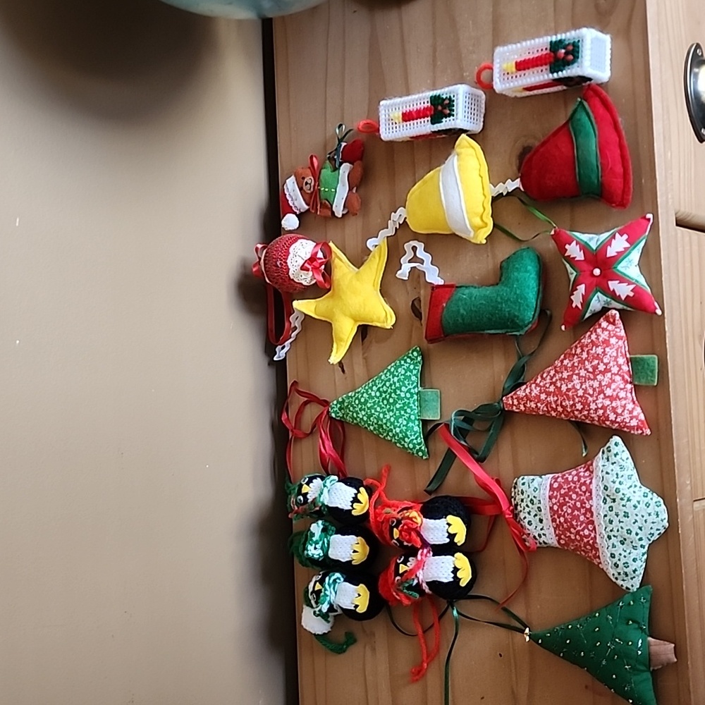 Collection of Vintage handcrafted Christmas ornaments